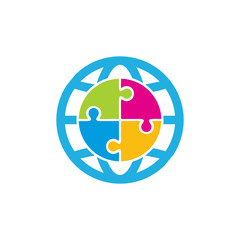 Puzzle World Logo Icon Design