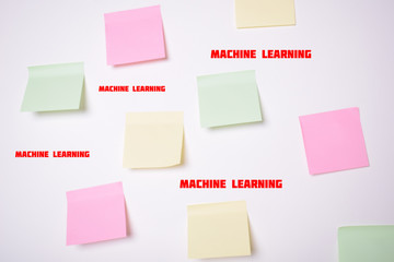 Stickers on the wall with the inscriptions:MACHINE LEARNING