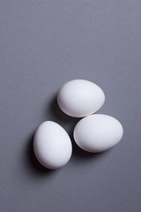 Three chicken eggs