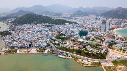 Fototapeta na wymiar Aerial view above Nha Trang city- Central Vietnam