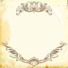 Vector baroque of vintage elements for design. 