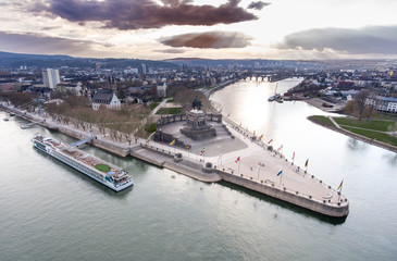 Koblenz City Germany historic monument German Corner where the rivers rhine and mosele flow...