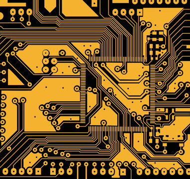 High tech electronic circuit board vector background