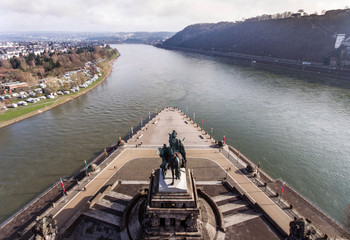 Koblenz City Germany historic monument German Corner where the rivers rhine and mosele flow...