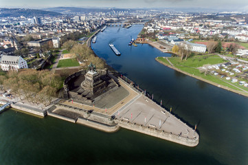 Koblenz City Germany historic monument German Corner where the rivers rhine and mosele flow...
