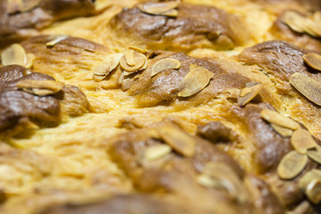 Christmas cake with almonds.