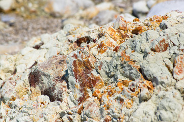 rocks and stones of the sea coast