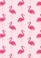 Glasschilderij Flamingo naadloze flamingo patroon vectorillustratie