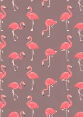 Foto auf Acrylglas Flamingo seamless flamingo pattern vector illustration