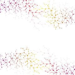 Naklejka premium Molecular concept of neurons and nervous system. Scientific medical research. Molecule structure with particles. Science and technology background molecule for banner or flyer. Vector illustration.