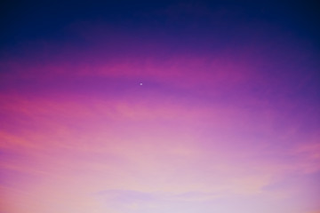 Bright vibrant Purple colors romantic sunset sky
