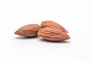 Almonds isolated on white background