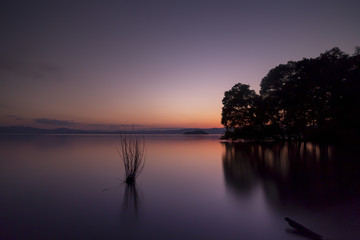 Fototapeta na wymiar 琵琶湖の夕景