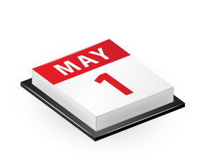 1st May Isometric Calendar Icon