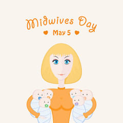 Happy Midwives Day Vector Card