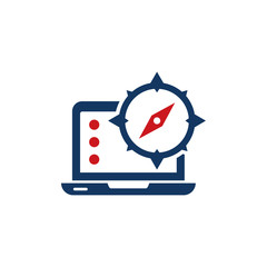 Laptop Compass Logo Icon Design