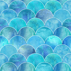 Fish scale wave japanese seamless pattern © Olga