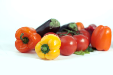 closeup of fresh vegetables.isolated on a white background