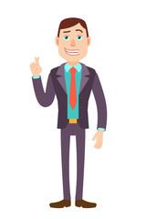 Fototapeta premium Businessman with crossed fingers