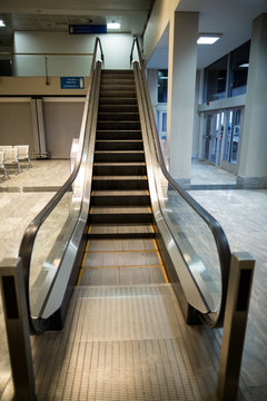 Escalator next to waiting area