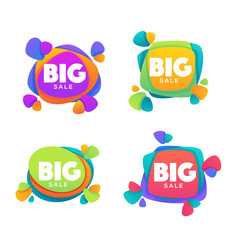 Big  Sale, vector collection of bright discount bubble tags, banners and stickers.