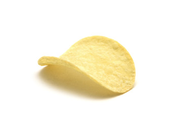 Potato chips isolated white background.