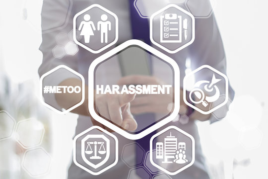 Harassment Female Safety Work Business Office Concept. Woman Sexual Discrimination.