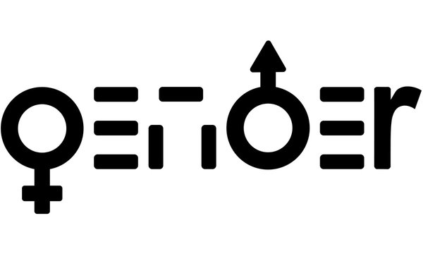 Gender Symbol Vektor Schriftzug