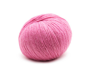 Pink Yarn Ball on white background