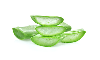 aloe vera fresh leaf. isolated on white background