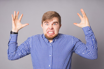 Furious angry man with rage and frustration