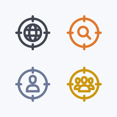 Targeting Methods - Outline Icons A set of 4 professional, pixel-perfect icons.