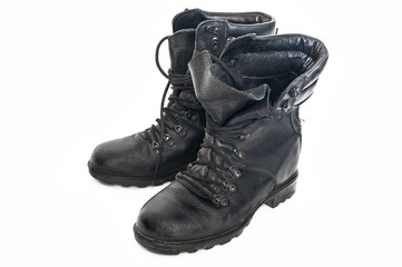 Old, worn-out boots of the old Russian army