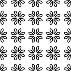 Black and White Seamless Ethnic Pattern. Tribal