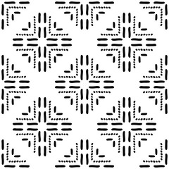Black and White Seamless Ethnic Pattern. Tribal