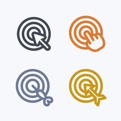 Targets & Pointers - Outline Icons. A set of 4 professional, pixel-perfect icons.