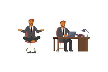 Fototapeta premium Smart businessman character