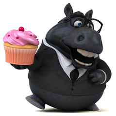 Naklejka premium Fun horse - 3D Illustration