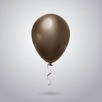 Balloon For Celebration Decoration On Grey Background Flat Vector Illustration