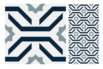 Obraz premium vintage tiles patterns antique seamless design in Vector illustration