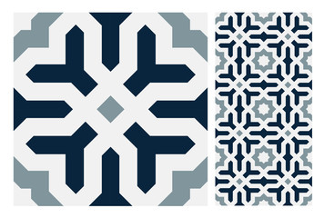 Fototapeta premium vintage tiles patterns antique seamless design in Vector illustration