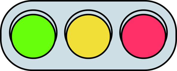 Flat round traffic light