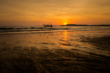Fototapeta na wymiar Tropical sunset in Ao Nang
