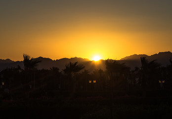 Sunset in the desert of Sharm-el-Sheikh
