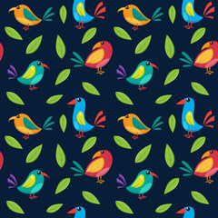 cute bird seamless pattern
