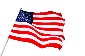 USA flag isolated on white background.