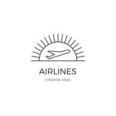 Airlines line logo template