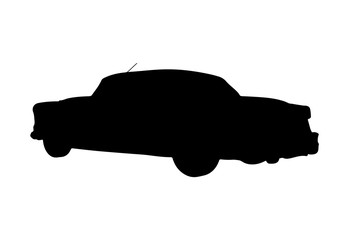 silhouette of retro car vector