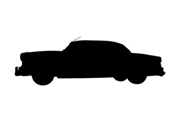 silhouette of retro car vector