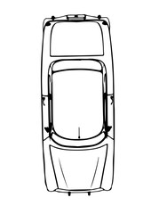 sketch retro car vector